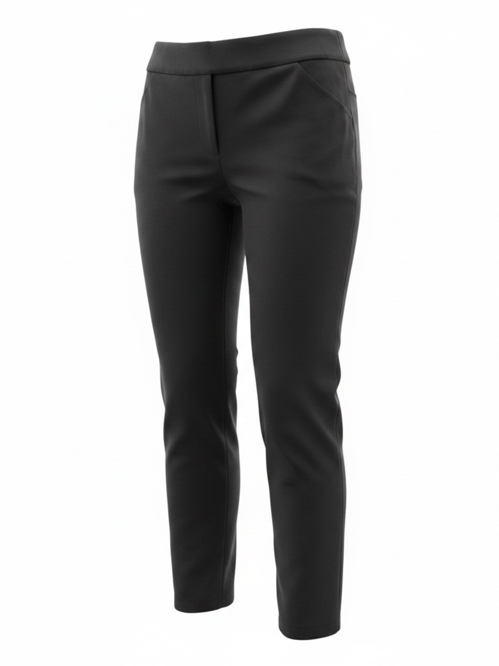Tribal Black Cropped Ponte Slim Pants